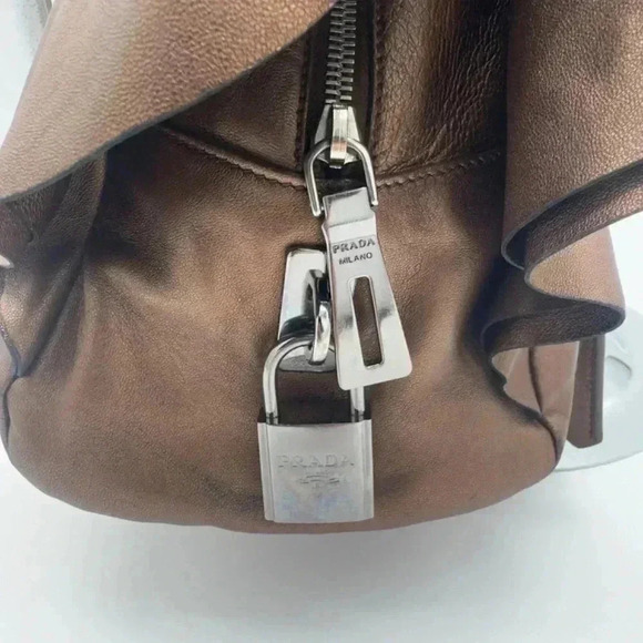 PRADA Rovere Mordore Nappa Leather Bauletto - Picture 5 of 16